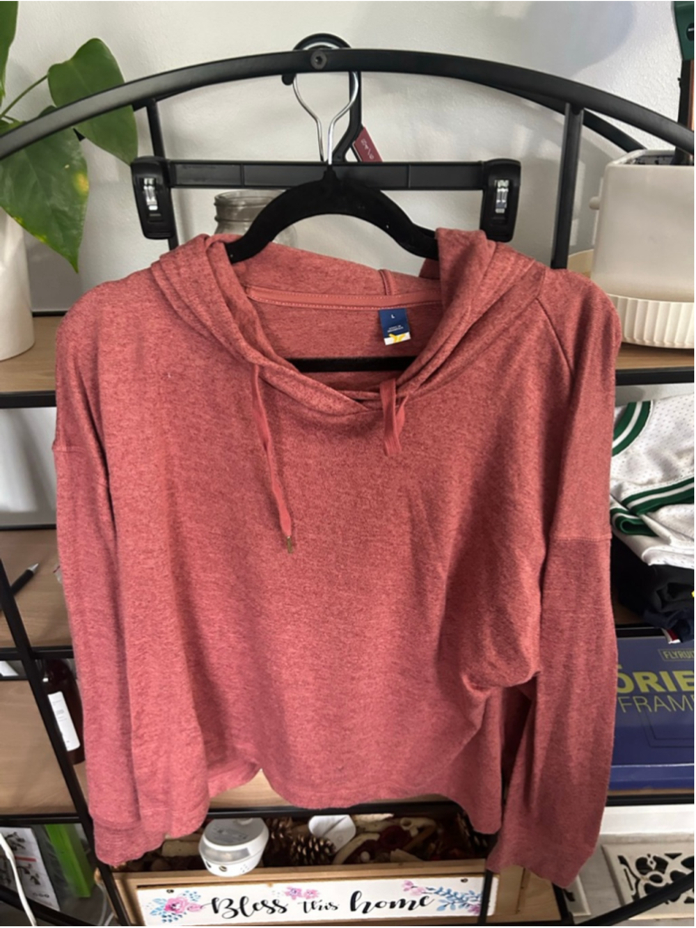 Women's Old Navy Rust Cropped Hoodie Sweatshirt Standard L